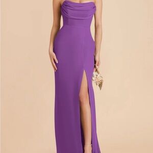 Birdy Grey Strapless Purple Bridesmaid Dress